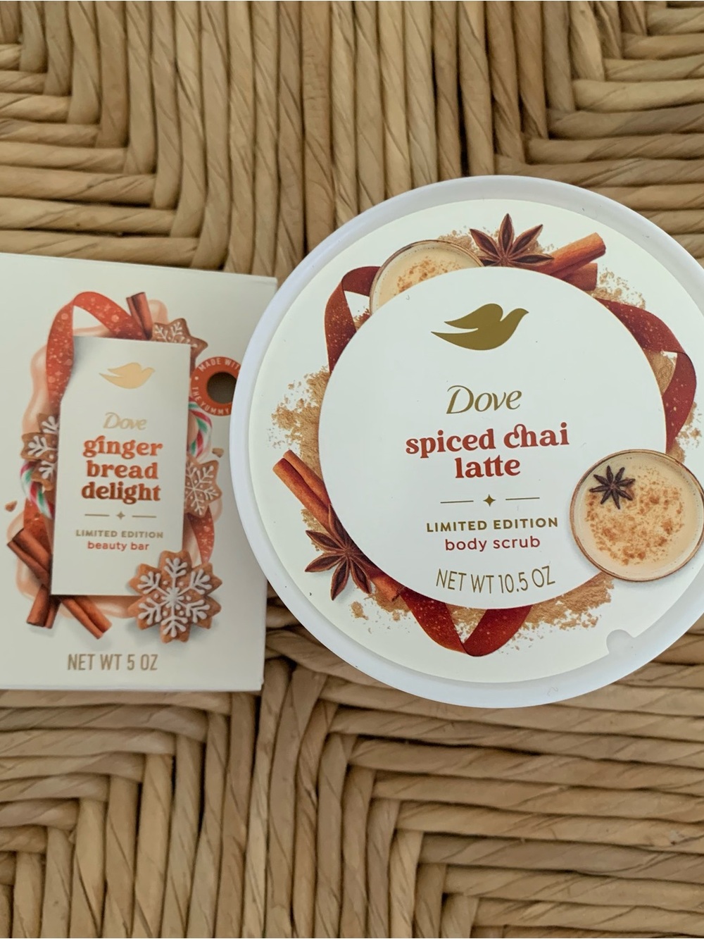 Dove beauty body scrub and bar soap bundle